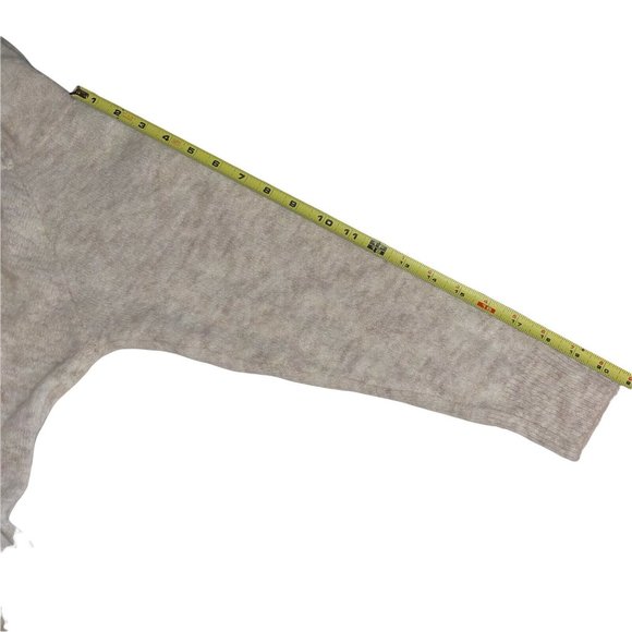 Divided Women Sweater Small Off Shoulder Cowl Neck Wool Alpaca Ivory Tan Heather - Picture 7 of 10